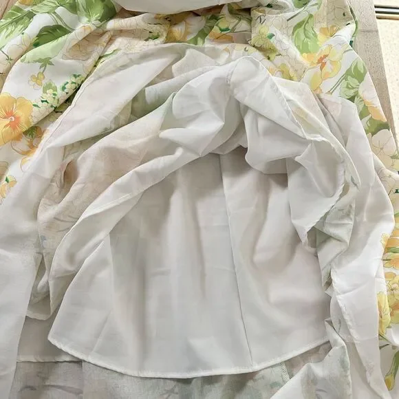 NWT - Dalia MacPhee Yellow and Green Floral Maxi Fit n Flare Sundress Size Large - Picture 11 of 12